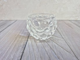 Vaso porta velas vidrio burbujas afuera
